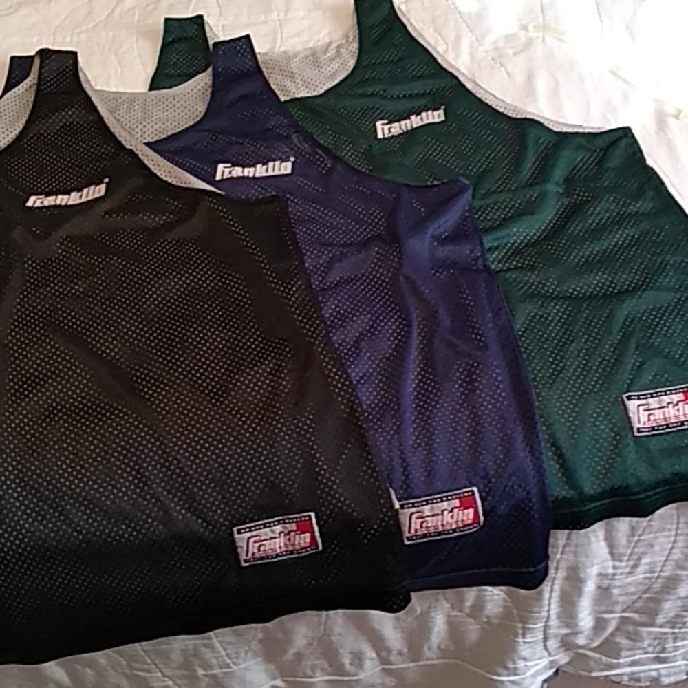 3 Tank tops.  Black, Navy, Green
